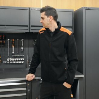 Sweatshirt mit Reißverschluss, schwarz mit graphitfarbenen Einsätzen BETA 7565NG/XS - 6