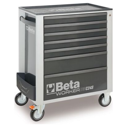 Werkzeugwagen mit 7 Schubladen,  mit Werkzeugsatz, 240 Teile BETA WORKER BW 2400S/G7/E-S