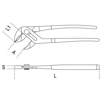 Verstellbare Zange, PVC-beschichtete Backen BETA 1044F - 2