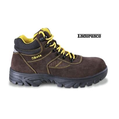 Sicherheitsstiefel aus Wildleder mit Nyloneinsätzen, wasserdicht, mit Gummisohle und Schnellverschlusssystem BETA 7237WR/48
