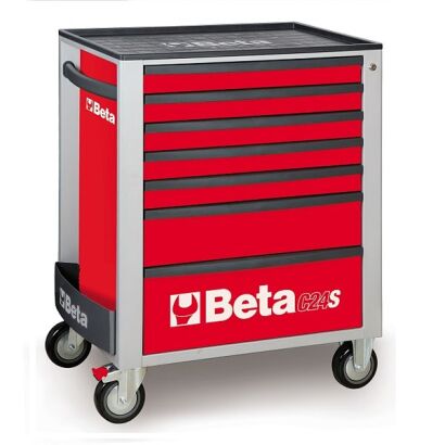Werkzeugwagen mit 7 Schubladen und 197 Werkzeugen, rot BETA 2400S7/POL4/R