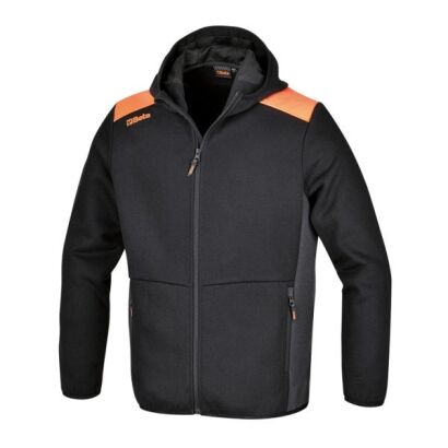 Kapuzenjacke mit Reißverschluss, schwarz mit graphitfarbenen Einsätzen BETA 7566NG/XXXL
