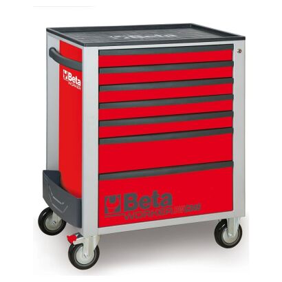 Werkzeugwagen mit 7 Schubladen,  mit Werkzeugsatz, 262 Teile BETA WORKER BW2400S7-R/AUTO