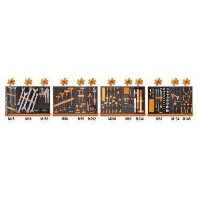 Set mit 130 Werkzeugen in weichen, profilierten Einsätzen BETA 5904VG/3M