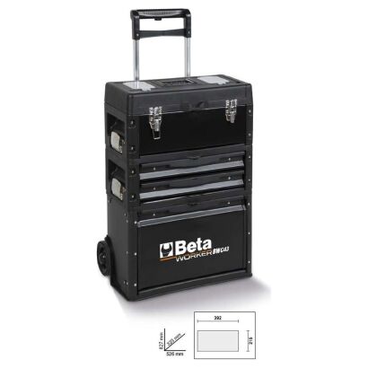 Dreiteiliger Werkzeugwagen mit Werkzeugsatz  für den universellen Einsatz, 251 Teile BETA WORKER BW4300E