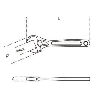 Verstellbarer Flachschlüssel mit Skala, verchromt, mit Sicherung für Arbeiten in der Höhe  BETA 111HS/450 - 2