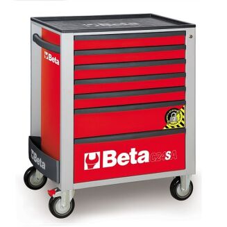 Werkzeugwagen mit sieben Schubladen und Kippschutzsystem BETA C24SA/7-O - 3