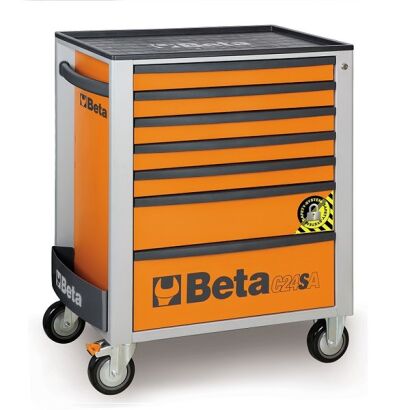 Werkzeugwagen mit sieben Schubladen und Kippschutzsystem BETA C24SA/7-O