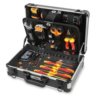 Koffer mit Werkzeugsatz  FÜR ELEKTRIKER UND ELEKTRONIKER,  106 Teile BETA WORKER  BW2054EL-106