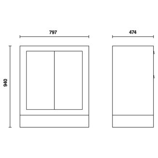 Festes Modul mit 2 Türen BETA C55MA - 2