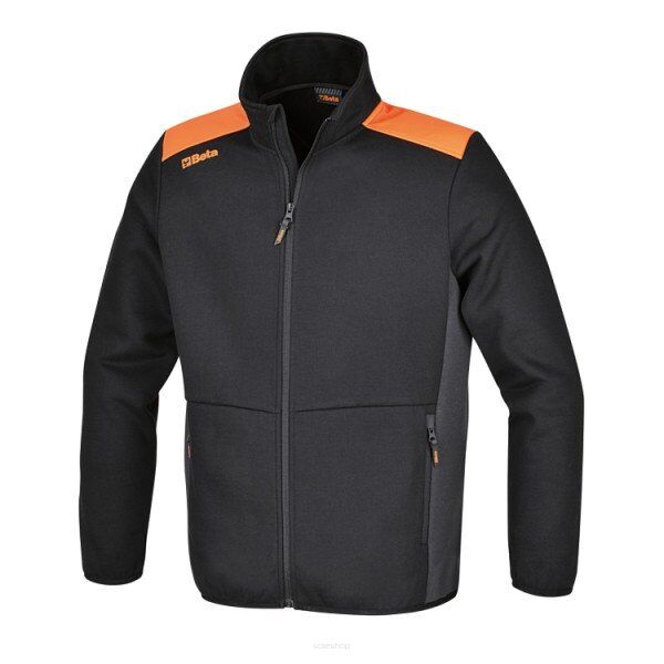 Sweatshirt mit Reißverschluss, schwarz mit graphitfarbenen Einsätzen BETA 7565NG/XXL