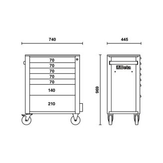 Werkzeugwagen mit 7 Schubladen BETA RSC24/7/-O - 11