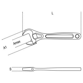 Verstellbarer Flachschlüssel mit Skala, phosphatiert BETA 111N/300 - 2