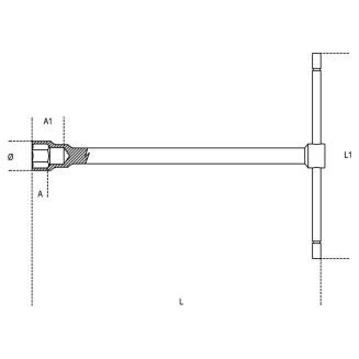 Sechskant-Steckschlüssel T-Griff BETA 950/27 - 2