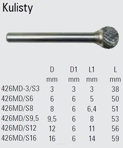 Rotierfeilen aus Hartmetall BETA 426MD/S/16